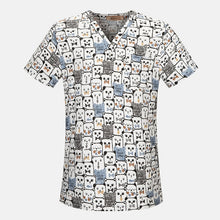 Load image into Gallery viewer, sanxiaxin Fashion Women Short Sleeve sugery tops medical Clothes Nurse Doctor costume breathable Cotton Surgical Uniform unisex