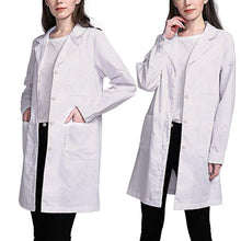 Load image into Gallery viewer, Womens Single Breasted Lab Coat Medical Doctor Blouse Student Scientific Nurse Cosplay Notched Lapel Collar Jacket with Pockets