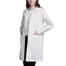 Load image into Gallery viewer, Women Single Breasted Lab Coat Medical Doctor Blouse Student Scientific Nurse Cosplay Notched Lapel Collar Jacket with Pockets