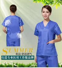 Load image into Gallery viewer, 100% Cotton made Medical uniforms Hospital Lab Coat  Women Hospital Medical Scrub Clothes Uniform Breathable work wear blouses