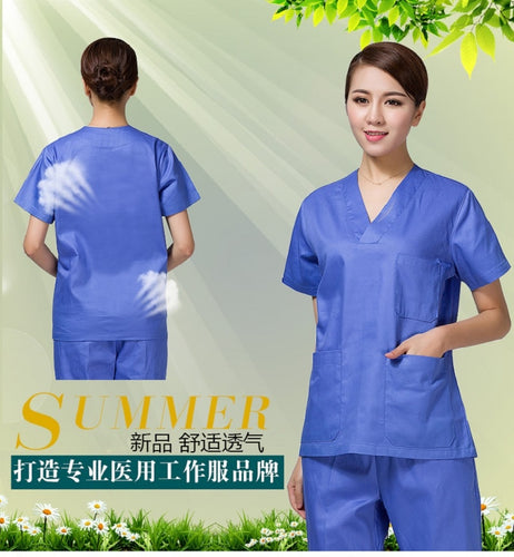 100% Cotton made Medical uniforms Hospital Lab Coat  Women Hospital Medical Scrub Clothes Uniform Breathable work wear blouses