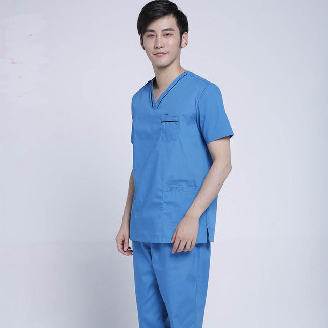 Summer Doctors Short Sleeve Scrub Uniforms Hospital Surgical Workwear Pet Doctors Clothes Operation Medical Clothing