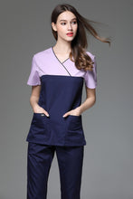 Load image into Gallery viewer, 2017 Women&#39;s V Neck Short Sleeve Surgical Or Medical Scrub Clothes Sets Uniforms New fancy design medical scrub uniforms