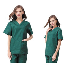 Load image into Gallery viewer, WICCON Fashion New Women Medical Uniforms Nursing Clothes Short Sleeve Work Wear V Neck Solid Summer Short Sleeve Nurse Uniform