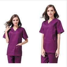 Load image into Gallery viewer, WICCON Fashion New Women Medical Uniforms Nursing Clothes Short Sleeve Work Wear V Neck Solid Summer Short Sleeve Nurse Uniform