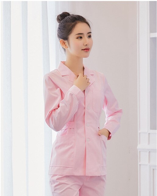 2018 Medical clothing white Long/short sleeve tops medical coat dental lab doctor uniform womenPharmacies work clothes