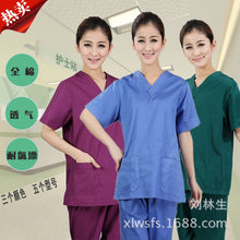 Load image into Gallery viewer, Cotton made Medical uniforms Hospital Lab Coat Women Hospital Medical Scrub Clothes Uniform Breathable work wear blouses