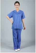 Load image into Gallery viewer, Cotton made Medical uniforms Hospital Lab Coat Women Hospital Medical Scrub Clothes Uniform Breathable work wear blouses