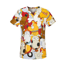 Load image into Gallery viewer, New Fresh Print Design Cotton Medical Scrub Tops Unisex Hospital Workwear Uniforms Short Sleeve Scrub Lab Clothes Nurse Uniform