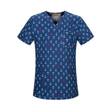 Load image into Gallery viewer, New Fresh Print Design Cotton Medical Scrub Tops Unisex Hospital Workwear Uniforms Short Sleeve Scrub Lab Clothes Nurse Uniform