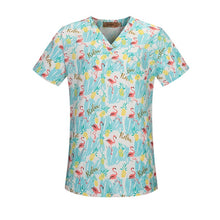 Load image into Gallery viewer, New Fresh Print Design Cotton Medical Scrub Tops Unisex Hospital Workwear Uniforms Short Sleeve Scrub Lab Clothes Nurse Uniform
