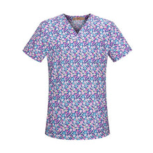 Load image into Gallery viewer, New Fresh Print Design Cotton Medical Scrub Tops Unisex Hospital Workwear Uniforms Short Sleeve Scrub Lab Clothes Nurse Uniform