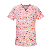 Load image into Gallery viewer, New Fresh Print Design Cotton Medical Scrub Tops Unisex Hospital Workwear Uniforms Short Sleeve Scrub Lab Clothes Nurse Uniform