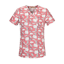 Load image into Gallery viewer, New Fresh Print Design Cotton Medical Scrub Tops Unisex Hospital Workwear Uniforms Short Sleeve Scrub Lab Clothes Nurse Uniform
