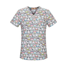 Load image into Gallery viewer, New Fresh Print Design Cotton Medical Scrub Tops Unisex Hospital Workwear Uniforms Short Sleeve Scrub Lab Clothes Nurse Uniform